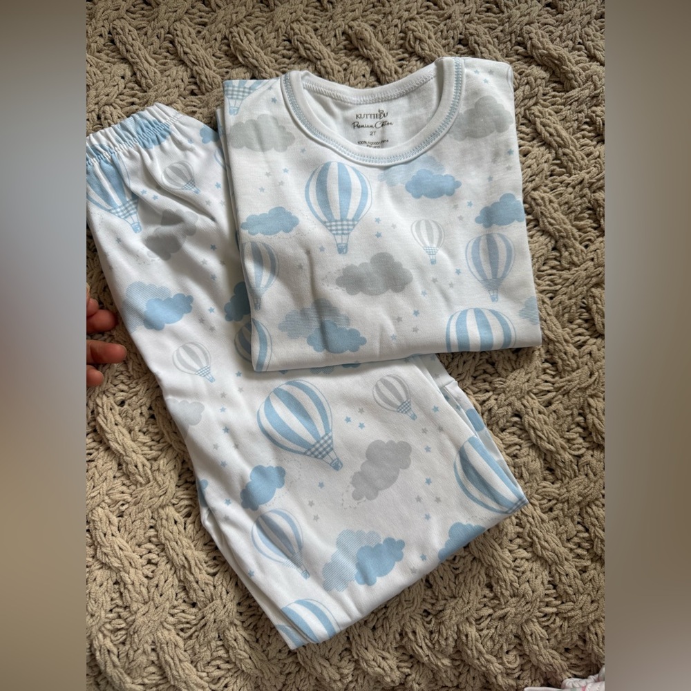 Blue and Gray Hot Air Balloon Kids Pajamas